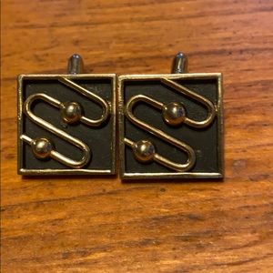 VTG SWANK square gold tone mid-century cufflinks